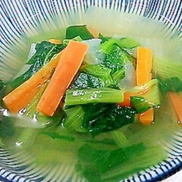 簡単♪小松菜と大根と人参の中華スープ煮